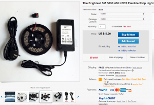 Complete LED 12 volt kit in strip form.